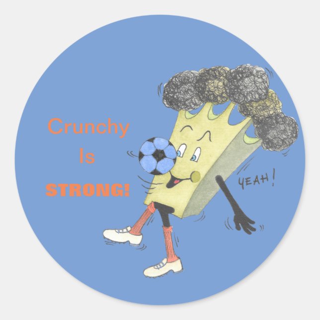 Sticker rond brillant 'Broccoli Bruno' (Devant)