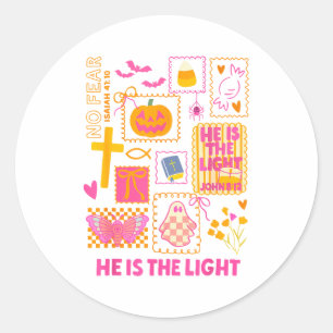 Sticker Rond Brillez Avec La Lumière De Jésus Halloween Chrétie