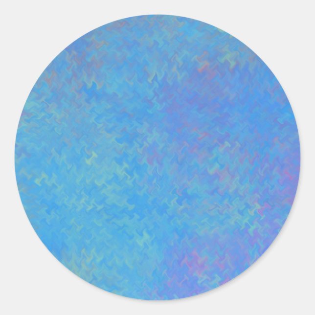 Sticker Rond Brilliant Cerulean Bleu Marbré Artsy (Devant)