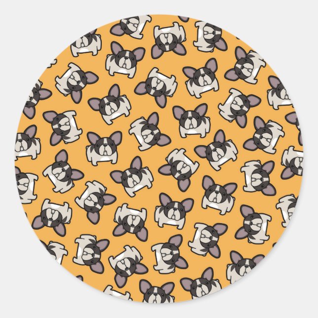 Sticker Rond Brindle Pied Frenchie (Devant)