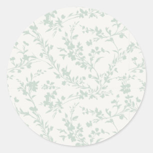 Sticker Rond Brins de Printemps Sage Assourdi - Neutre