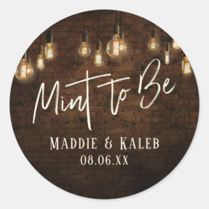 Sticker Rond Briques industrielles Luminaires vintage Edison Te