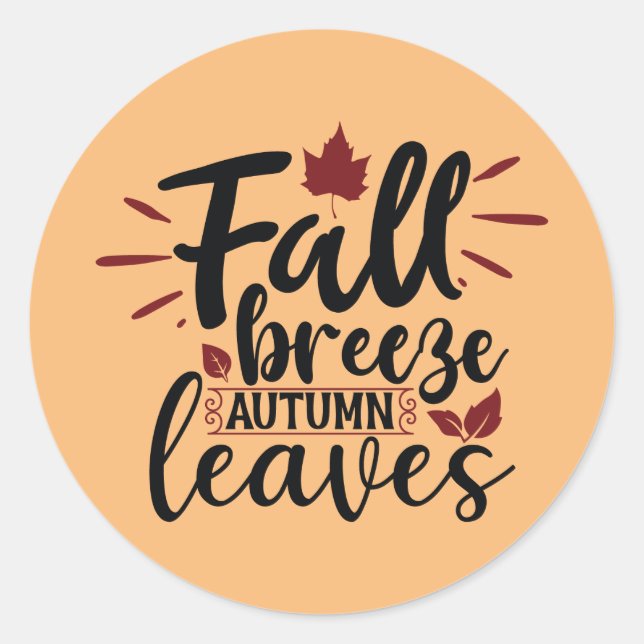 Sticker Rond Brise automnale Feuilles d'automne (Devant)