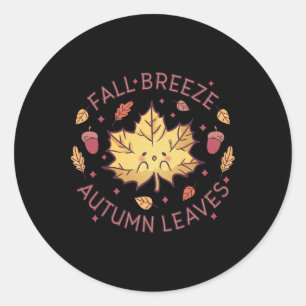 Sticker Rond Brise automnale Feuilles d'automne Feuille d'érabl