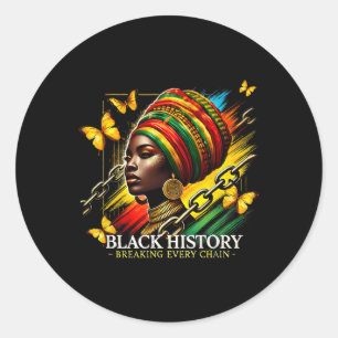 Sticker Rond Brise chaque chaîne Mois de l'histoire des Noirs F