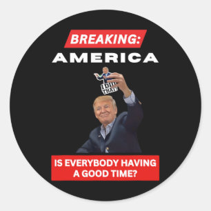 Sticker Rond Brise l'Amérique Anti-trump Droits de douane Hands