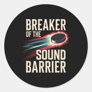 Sticker Rond Briseur de la barrière du son - Joueur de hockey -