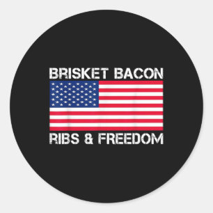 Sticker Rond Brisket Bacon Ribs & Freedom Grill Bbq Meat Sm
