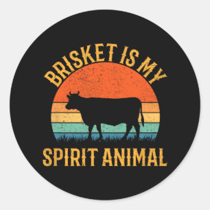 Sticker Rond Brisket est mon esprit animal