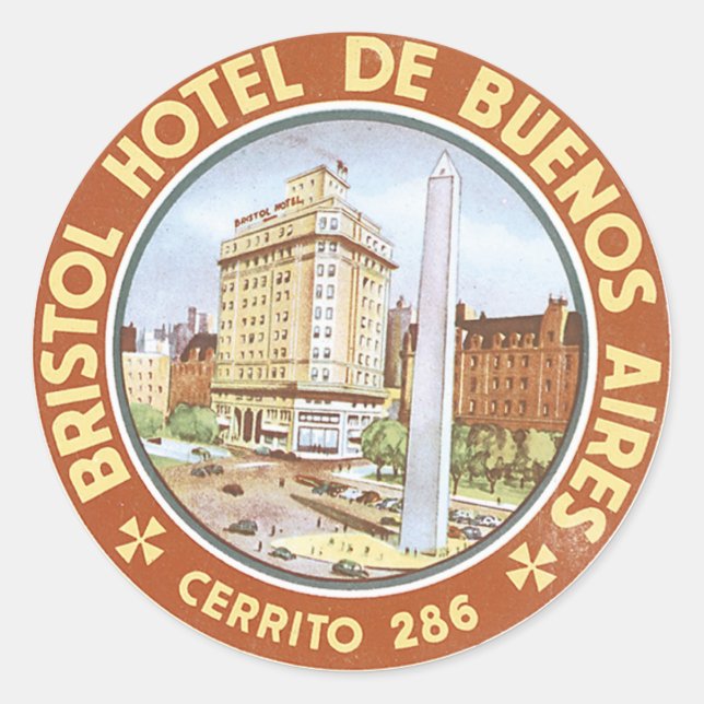 Sticker Rond Bristol Hotel De Buenos Aires (Devant)
