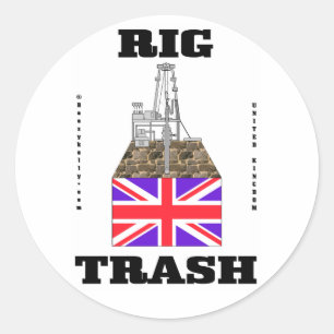 Sticker Rond Britanniques Ruche, Huile Terrain Trash, Mer du No