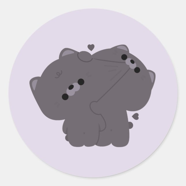 Sticker Rond British Shorthair Cat Couple (Devant)
