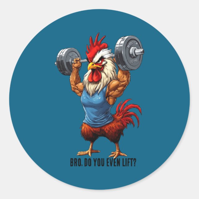 Sticker Rond Bro Do You Even Lift Funny Wer Lift Gym Pun  (Devant)