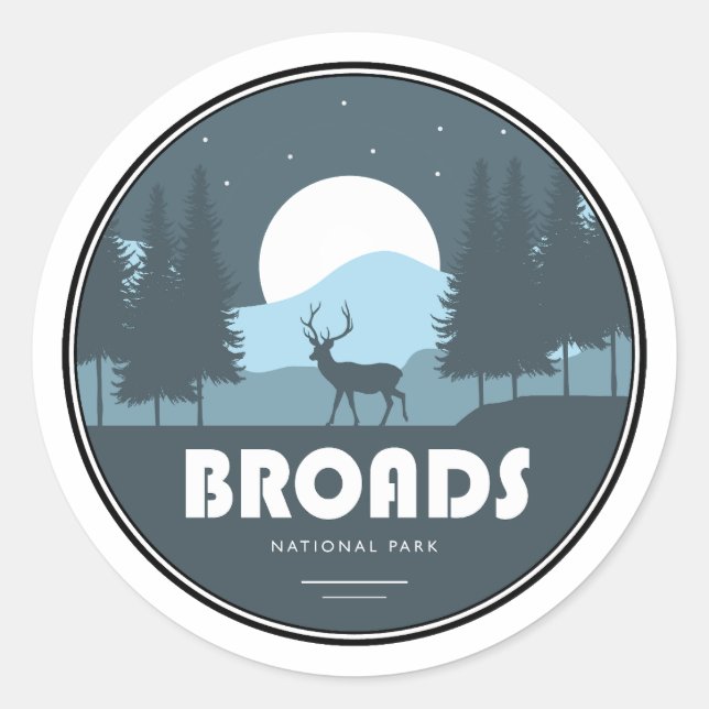 Sticker Rond Broads Parc national Deer (Devant)