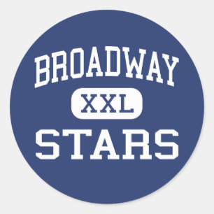 Sticker Rond Broadway - étoiles - haut - San Jose la Californi