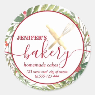 Sticker Rond Broche botanique de vacances & whisky chef boulang