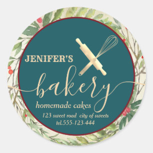 Sticker Rond Broche botanique de vacances & whisky chef boulang