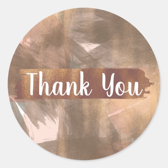 Sticker Rond Broche et cuivre bronze Chic moderne Monogramme or (Devant)