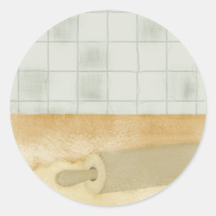 Sticker Rond broche roulante pâte farine cuisine cuisson bâton