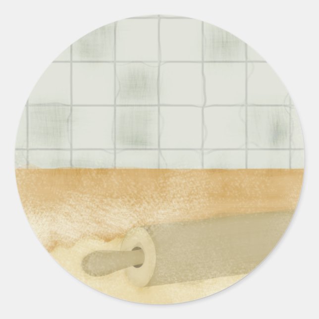 Sticker Rond broche roulante pâte farine cuisine cuisson bâton  (Devant)
