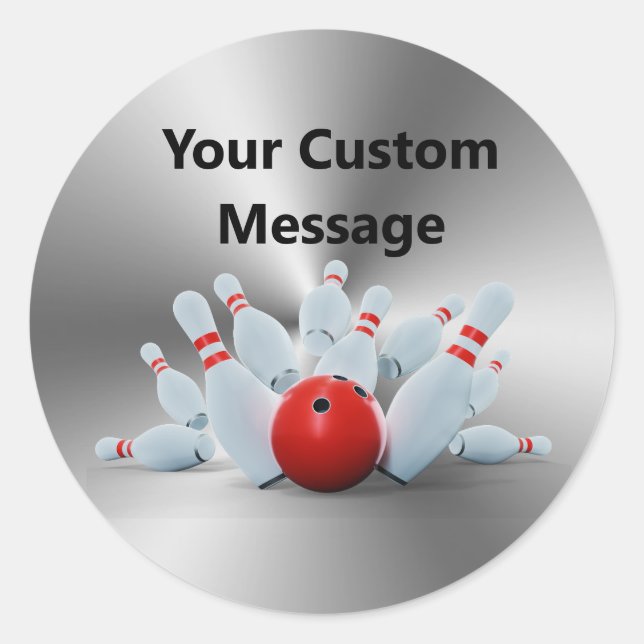 Sticker Rond Broches de bowling 10 broches de bowling Boule per (Devant)