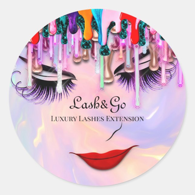 Sticker Rond Broches d'extension de trait pour artiste maquilla (Devant)