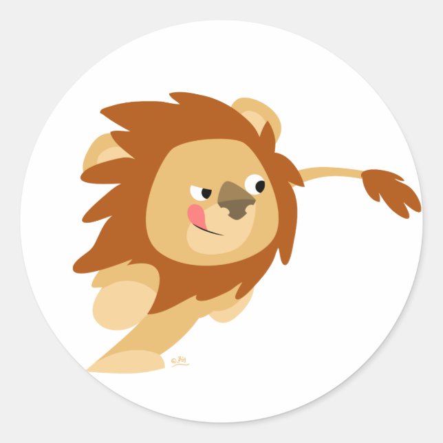 Sticker Rond Brochure caricaturale Lion (Devant)
