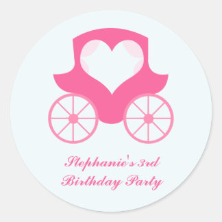 Sticker Rond Brochures de fête d'anniversaire de princesse de f