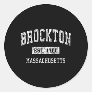 Sticker Rond Brockton Massachusetts Ma Sports Établis