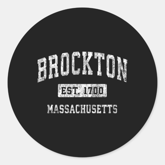 Sticker Rond Brockton Massachusetts Ma Sports Établis (Devant)