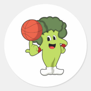 Sticker Rond Brocoli aux sports de basketball