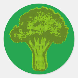 Sticker Rond Brocoli Graphique