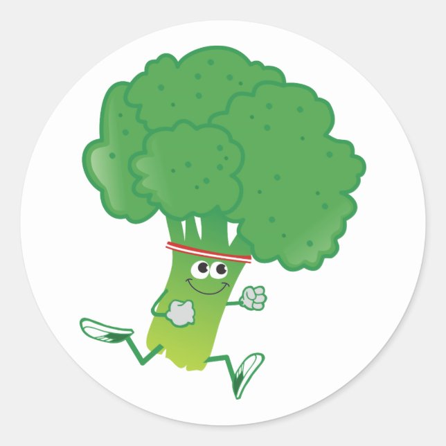 Sticker Rond Brocoli tournant (Devant)