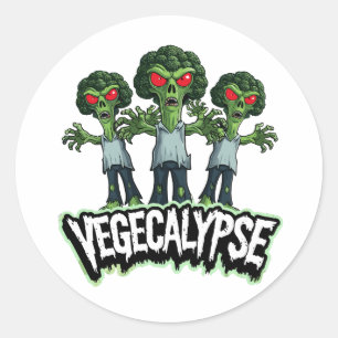 Sticker Rond Brocoli Zombie - Vegecalypse