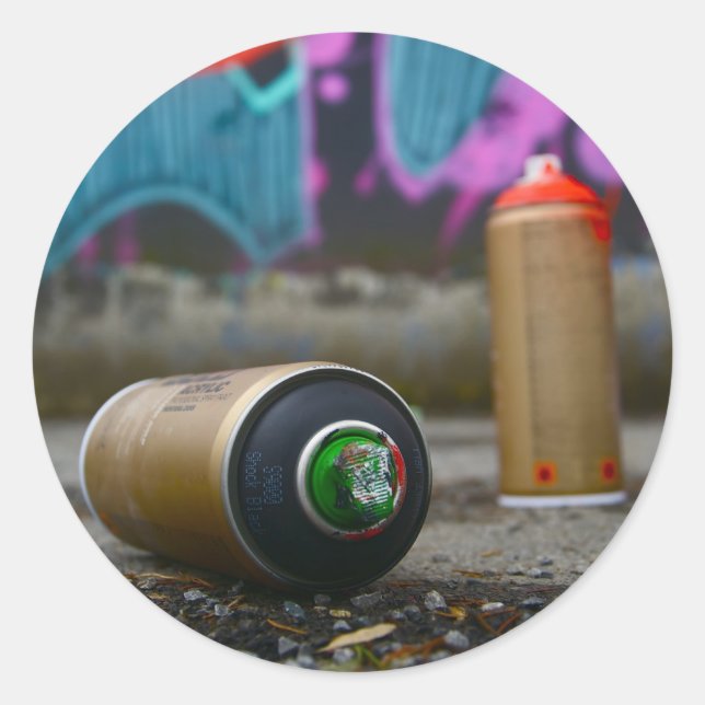 Sticker Rond Brodeur de graffiti (Devant)