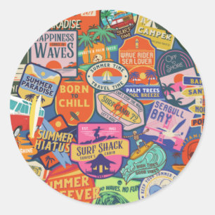 Sticker Rond Brodeurs de surf