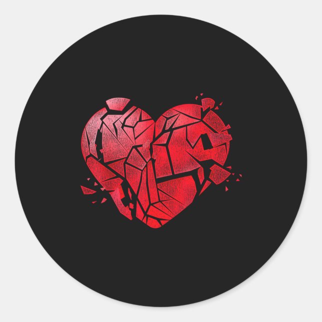 Sticker Rond Broken Heart Anti Valentines Day  (Devant)