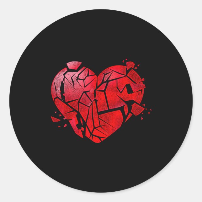 Sticker Rond Broken Heart Anti Valentines Day  (Devant)