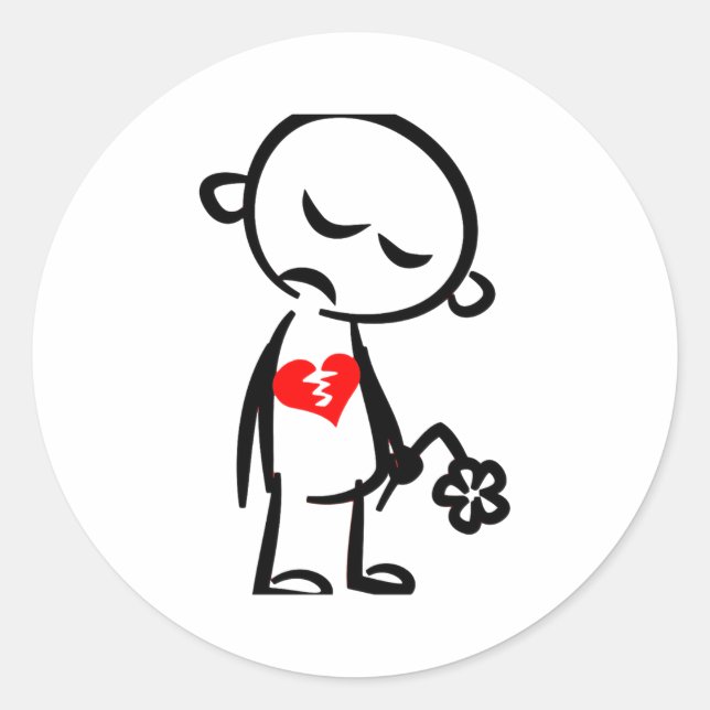 Sticker Rond Broken Heart Valentine  (Devant)