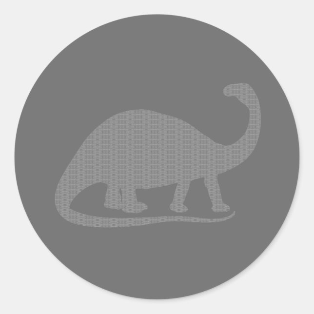 Sticker Rond Brontosaurus gris (Devant)