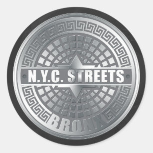 Sticker Rond Bronx de couverture de trou