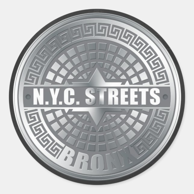 Sticker Rond Bronx de couverture de trou (Devant)