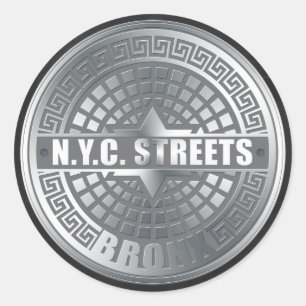 Sticker Rond Bronx de couverture de trou