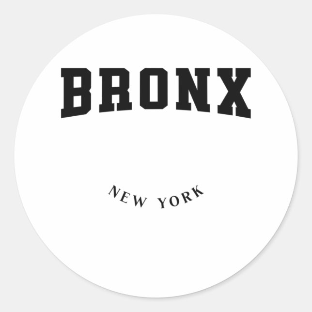 Sticker Rond Bronx New York Noir (Devant)