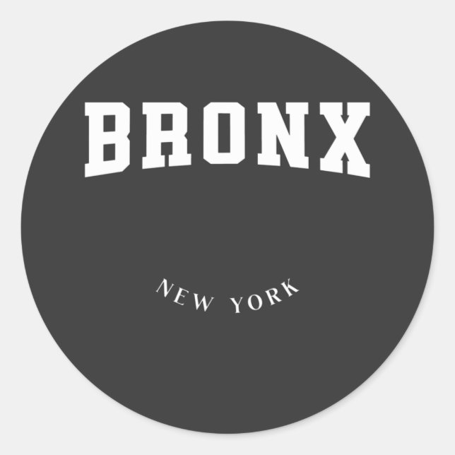Sticker Rond Bronx New York White (Devant)