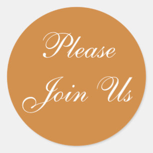 Sticker Rond Bronze d'invitation personnalisable