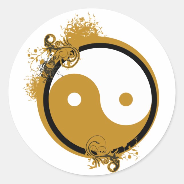 Sticker Rond Bronze Yin Yang (Devant)