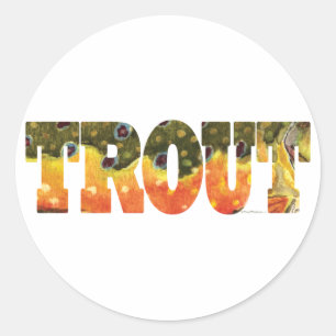 Sticker Rond Brook Truite Art