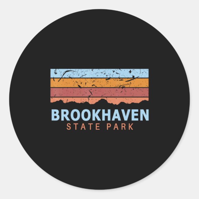 Sticker Rond Brookhaven State Park New York Rétro Cool  (Devant)