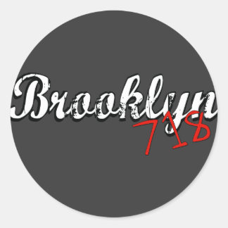 Sticker Rond Brooklyn 718